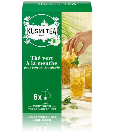 Thé Glacé Bio à la Menthe - Boîte de 6 sachets - Kusmi Tea - La Brûlerie  Mâconnaise