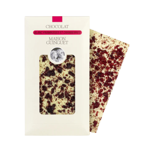 Tablette Blanc Éclats de Framboise et Cranberries 85g