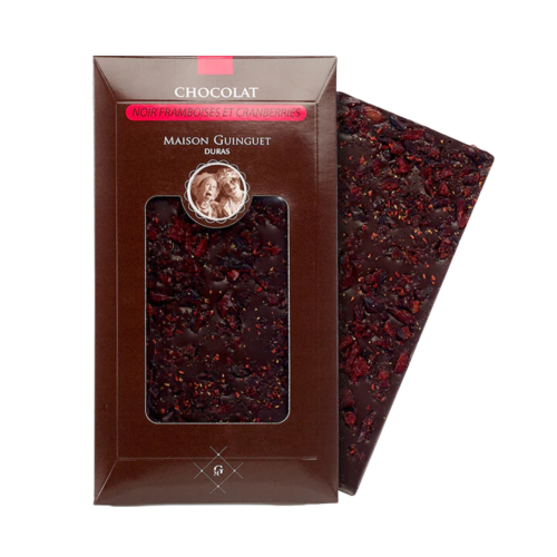 Tablette Noir Framboise et Cranberries 85g